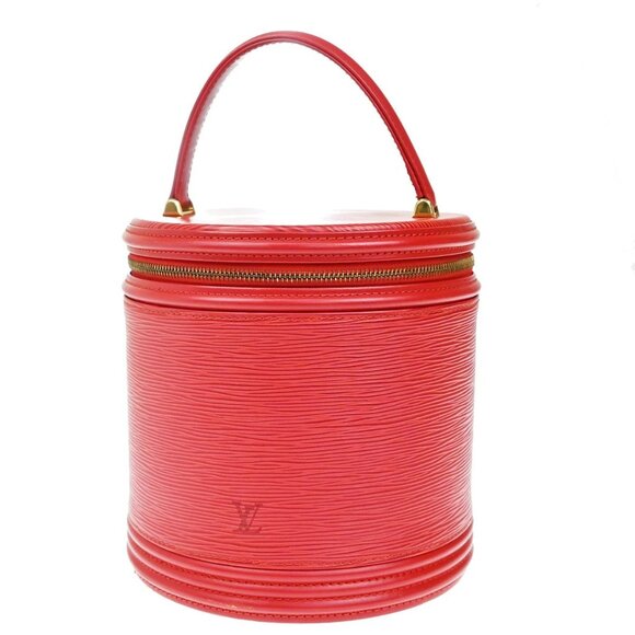 LOUIS VUITTON LV Logo Cannes Hand Vanity Bag Epi Leather Red M48037 86YH741 - Picture 1 of 15